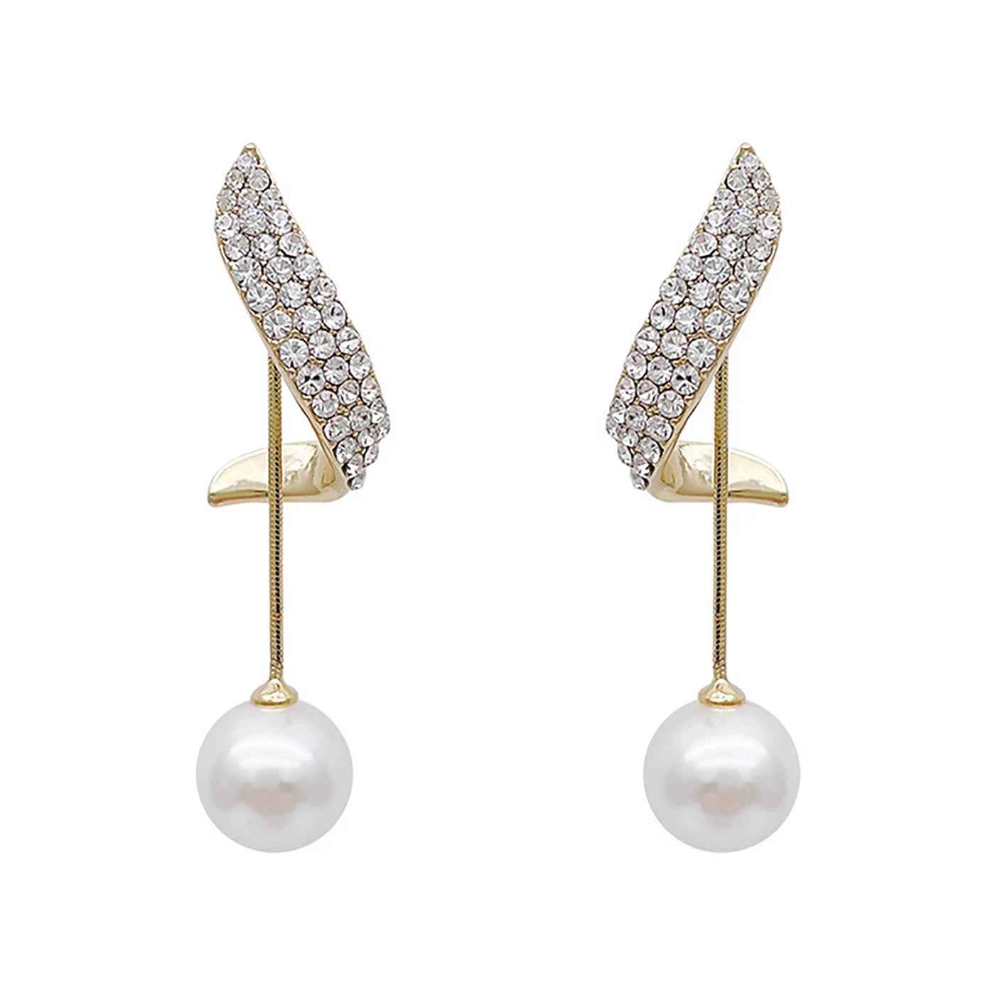 Elegant Pearl Drop Crystal Earrings
