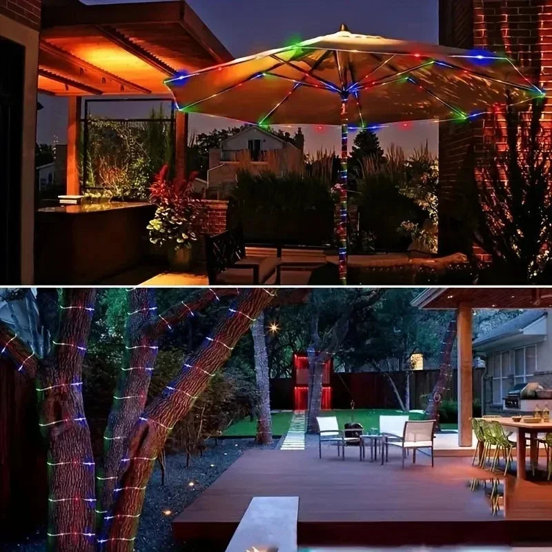 LED Solar String Lights Waterproof Tube Rope – Outdoor Garden Fairy Lights Christmas Garland Holiday Decoration Lighting