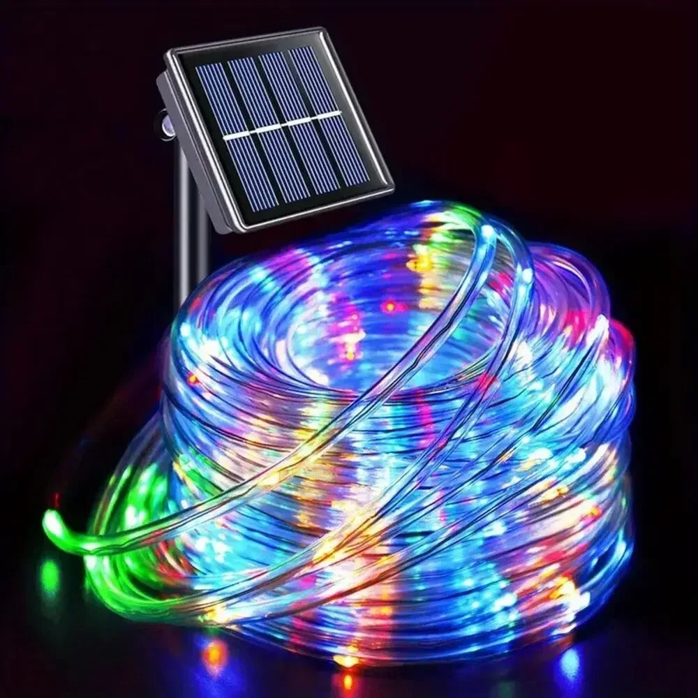 LED Solar String Lights Waterproof Tube Rope – Outdoor Garden Fairy Lights Christmas Garland Holiday Decoration Lighting