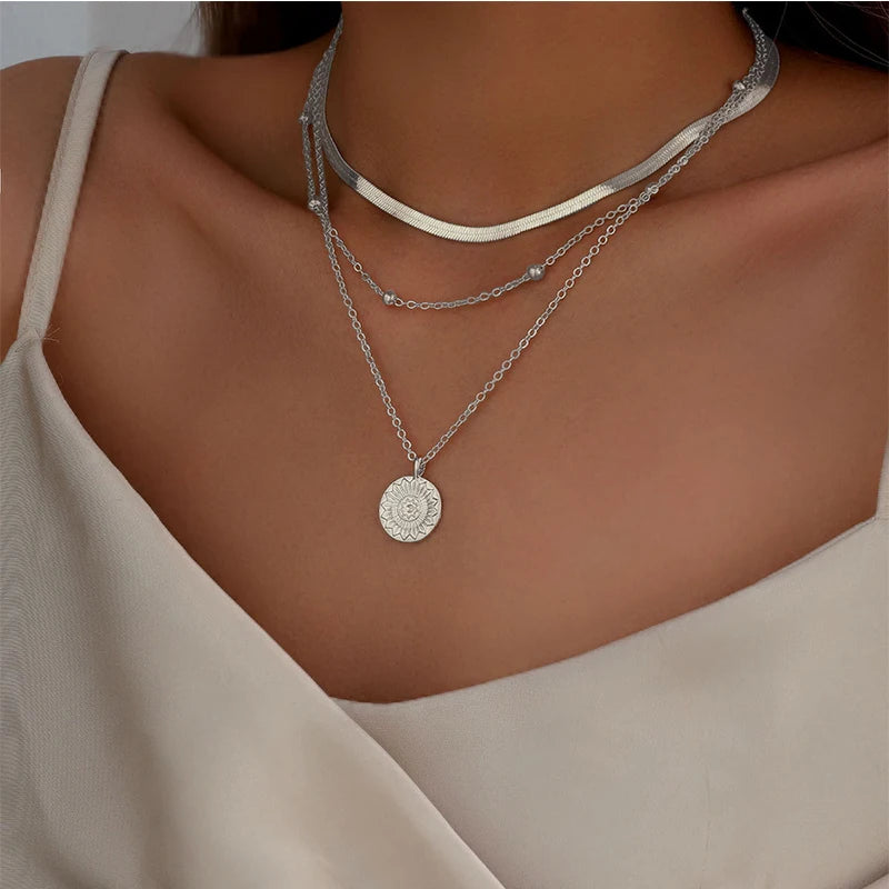 The Aurelia Layered Coin Necklace