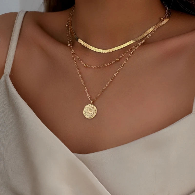 The Aurelia Layered Coin Necklace