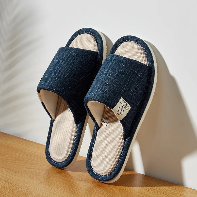 BreezeStep Linen Comfort Slippers