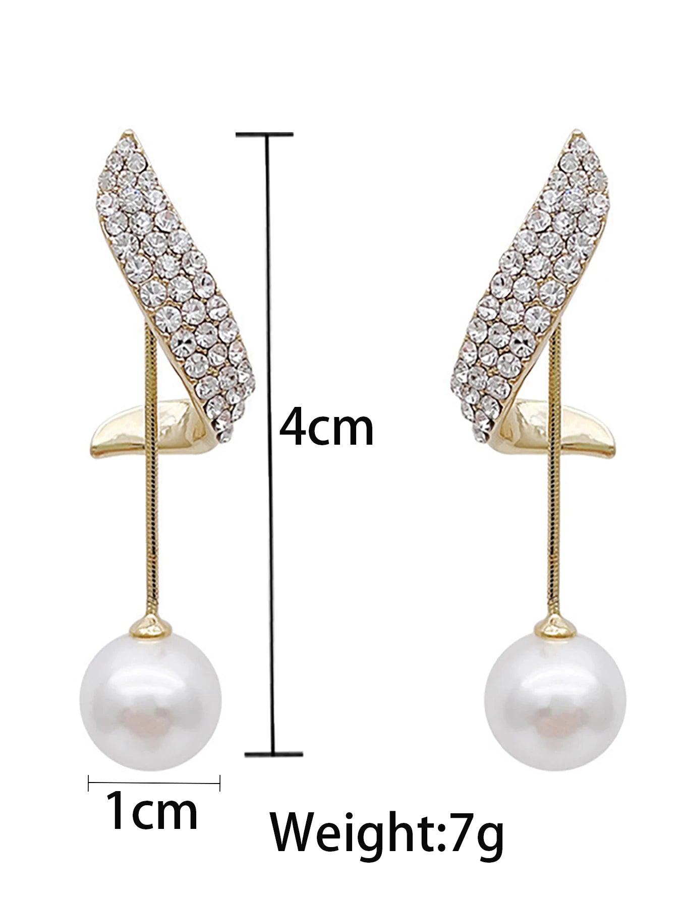 Elegant Pearl Drop Crystal Earrings